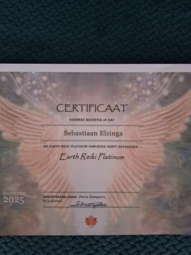 Certificaat van initiatie, behaald door Sebastiaan Elzinga